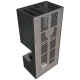 Камін Kratki FLOKI BOX правий 8 kW Ø 160 в обудові з керамограніту OXIDE NERO