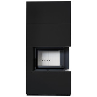 Камін Kratki FLOKI BOX правий 8 kW Ø 160 в обудові модульній ZIMBABWE NERO
