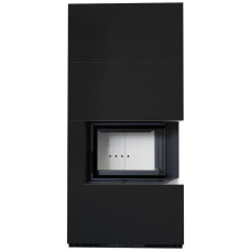 Камін Kratki FLOKI BOX правий 8 kW Ø 160 в обудові модульній ZIMBABWE NERO