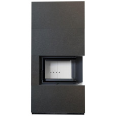 Камін Kratki FLOKI BOX правий 8 kW Ø 160 в обудові модульній INDIAN BLACK