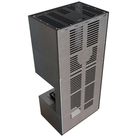Камін Kratki FLOKI BOX правий 8 kW Ø 160 в обудові модульній INDIAN BLACK