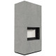 Камін Kratki FLOKI BOX 8 kW Ø 160 в обудові з керамограніту CEMENTO GRIGIO BOCCIARDATA