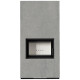 Камін Kratki FLOKI BOX 8 kW Ø 160 в обудові з керамограніту CEMENTO GRIGIO BOCCIARDATA