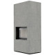 Камін Kratki FLOKI BOX 8 kW Ø 160 в обудові з керамограніту CEMENTO GRIGIO BOCCIARDATA