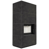Камін Kratki FLOKI BOX 8 kW Ø 160 в обудові з керамограніту FOKOS GRAFITE