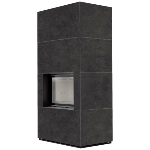 Камін Kratki FLOKI BOX 8 kW Ø 160 в обудові з керамограніту FOKOS GRAFITE