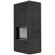 Камін Kratki FLOKI BOX 8 kW Ø 160 в обудові з керамограніту FOKOS GRAFITE