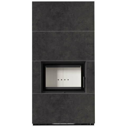 Камін Kratki FLOKI BOX 8 kW Ø 160 в обудові з керамограніту FOKOS GRAFITE
