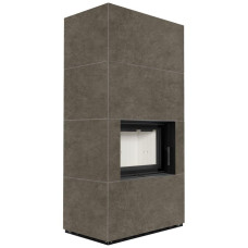 Камін Kratki FLOKI BOX 8 kW Ø 160 в обудові з керамограніту FOKOS PIOMBO