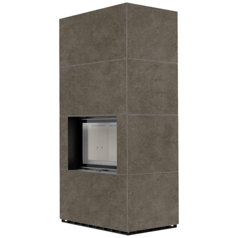 Камін Kratki FLOKI BOX 8 kW Ø 160 в обудові з керамограніту FOKOS PIOMBO