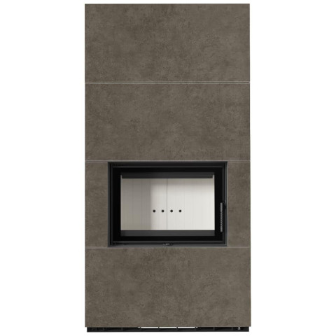 Камін Kratki FLOKI BOX 8 kW Ø 160 в обудові з керамограніту FOKOS PIOMBO