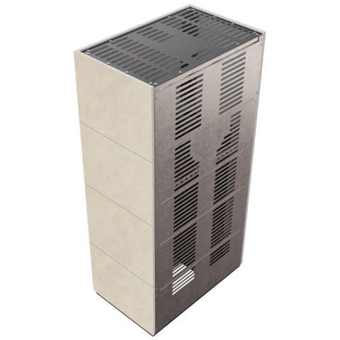 Камін Kratki FLOKI BOX 8 kW Ø 160 в обудові з керамограніту FOKOS SALE