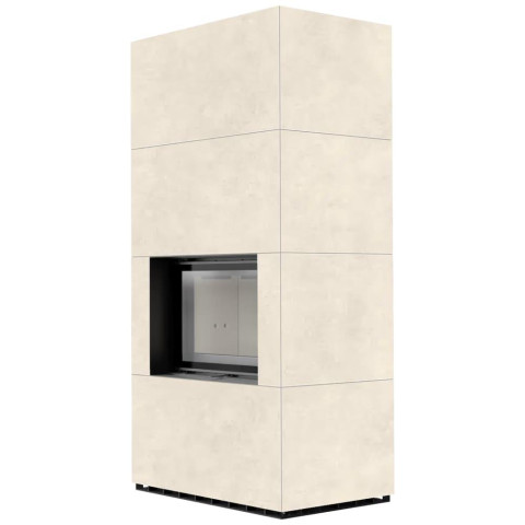 Камін Kratki FLOKI BOX 8 kW Ø 160 в обудові з керамограніту FOKOS TALCO