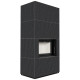 Камін Kratki FLOKI BOX 8 kW Ø 160 в обудові з керамограніту NATURALI ARDESIA NERO A SPACCO