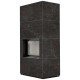 Камін Kratki FLOKI BOX 8 kW Ø 160 в обудові з керамограніту NATURALI NERO GRECO