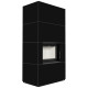 Камін Kratki FLOKI BOX 8 kW Ø 160 в обудові з керамограніту NERO ASSOLUTO