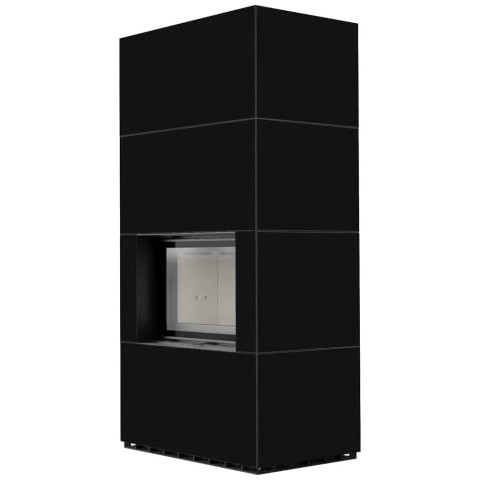 Камін Kratki FLOKI BOX 8 kW Ø 160 в обудові з керамограніту NERO ASSOLUTO