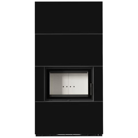 Камін Kratki FLOKI BOX 8 kW Ø 160 в обудові з керамограніту NERO ASSOLUTO
