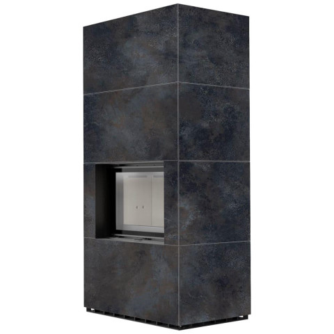 Камін Kratki FLOKI BOX 8 kW Ø 160 в обудові з керамограніту OSSIDO NERO