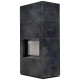 Камін Kratki FLOKI BOX 8 kW Ø 160 в обудові з керамограніту OSSIDO NERO