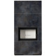 Камін Kratki FLOKI BOX 8 kW Ø 160 в обудові з керамограніту OSSIDO NERO