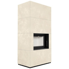 Камін Kratki FLOKI BOX 8 kW Ø 160 в обудові з керамограніту OXIDE BIANCO