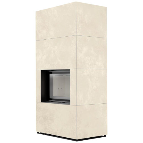 Камін Kratki FLOKI BOX 8 kW Ø 160 в обудові з керамограніту OXIDE BIANCO