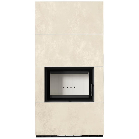 Камін Kratki FLOKI BOX 8 kW Ø 160 в обудові з керамограніту OXIDE BIANCO
