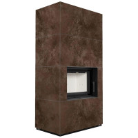 Камін Kratki FLOKI BOX 8 kW Ø 160 в обудові з керамограніту OXIDE MORO