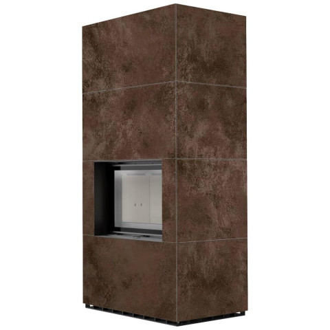 Камін Kratki FLOKI BOX 8 kW Ø 160 в обудові з керамограніту OXIDE MORO