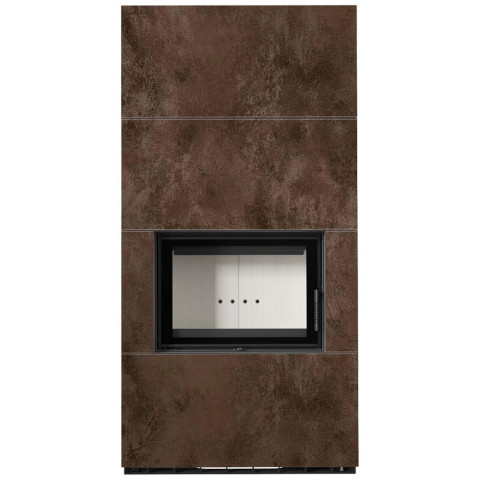 Камін Kratki FLOKI BOX 8 kW Ø 160 в обудові з керамограніту OXIDE MORO