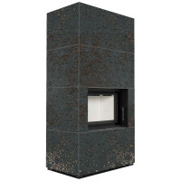 Камін Kratki FLOKI BOX 8 kW Ø 160 в обудові з керамограніту OXIDE NERO