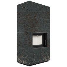 Камін Kratki FLOKI BOX 8 kW Ø 160 в обудові з керамограніту OXIDE NERO