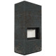 Камін Kratki FLOKI BOX 8 kW Ø 160 в обудові з керамограніту OXIDE NERO