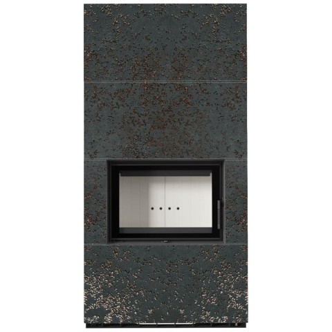 Камін Kratki FLOKI BOX 8 kW Ø 160 в обудові з керамограніту OXIDE NERO