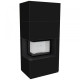 Камін Kratki FLOKI BOX лівий 8 kW Ø 160 в обудові з керамограніту NERO ASSOLUTO