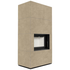 Камін Kratki FLOKI BOX 8 kW Ø 160 в обудові з керамограніту FOKOS RENA
