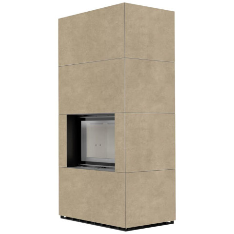 Камін Kratki FLOKI BOX 8 kW Ø 160 в обудові з керамограніту FOKOS RENA