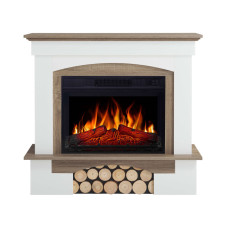 Камінокомплект ArtiFlame Woodley AF23S білий / дуб сірий