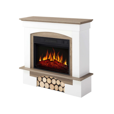 Камінокомплект ArtiFlame Woodley AF23S білий / дуб сірий