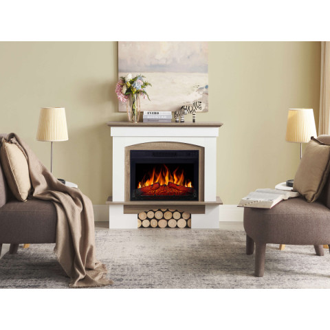Камінокомплект ArtiFlame Woodley AF23S білий / дуб сірий