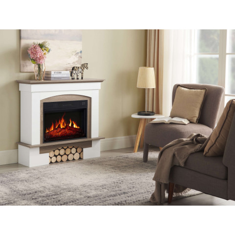Камінокомплект ArtiFlame Woodley AF23S білий / дуб сірий