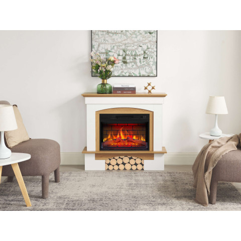 Камінокомплект ArtiFlame Woodley AF23BS білий / дуб натуральний