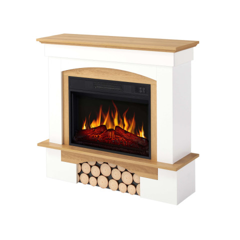 Камінокомплект ArtiFlame Woodley AF23S білий / дуб натуральний