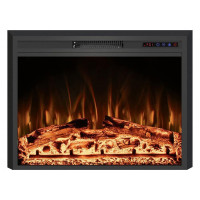 Електоркамін з обігірвом та ефектом полум'я декоративний Royal Goodfire Lite 33 чорний вбудований