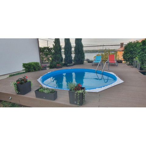 Комплект німецького морозостійкого басейну (300х150 см) Hobby Pool Milano круглий, плівка 0.6 мм, 10.6 м³, металевий збірний