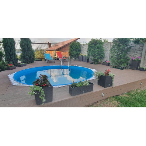 Комплект німецького морозостійкого басейну (300х150 см) Hobby Pool Milano круглий, плівка 0.6 мм, 10.6 м³, металевий збірний