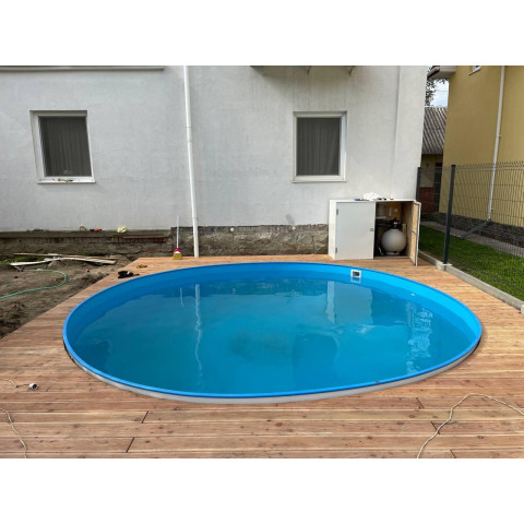 Комплект німецького морозостійкого басейну (300х150 см) Hobby Pool Milano круглий, плівка 0.6 мм, 10.6 м³, металевий збірний