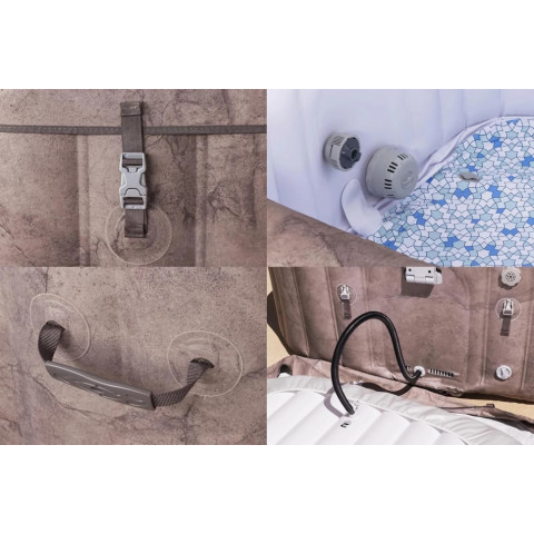 Надувний СПА-джакузі Bestway Rome 6001K квадратний 180x180x71 см 4-6-місний аеромасаж Wi-Fi