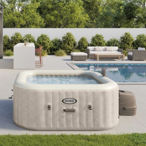 Надувний СПА-джакузі Intex Chevron Deluxe 175x175x71 см 4-місний аеромасаж